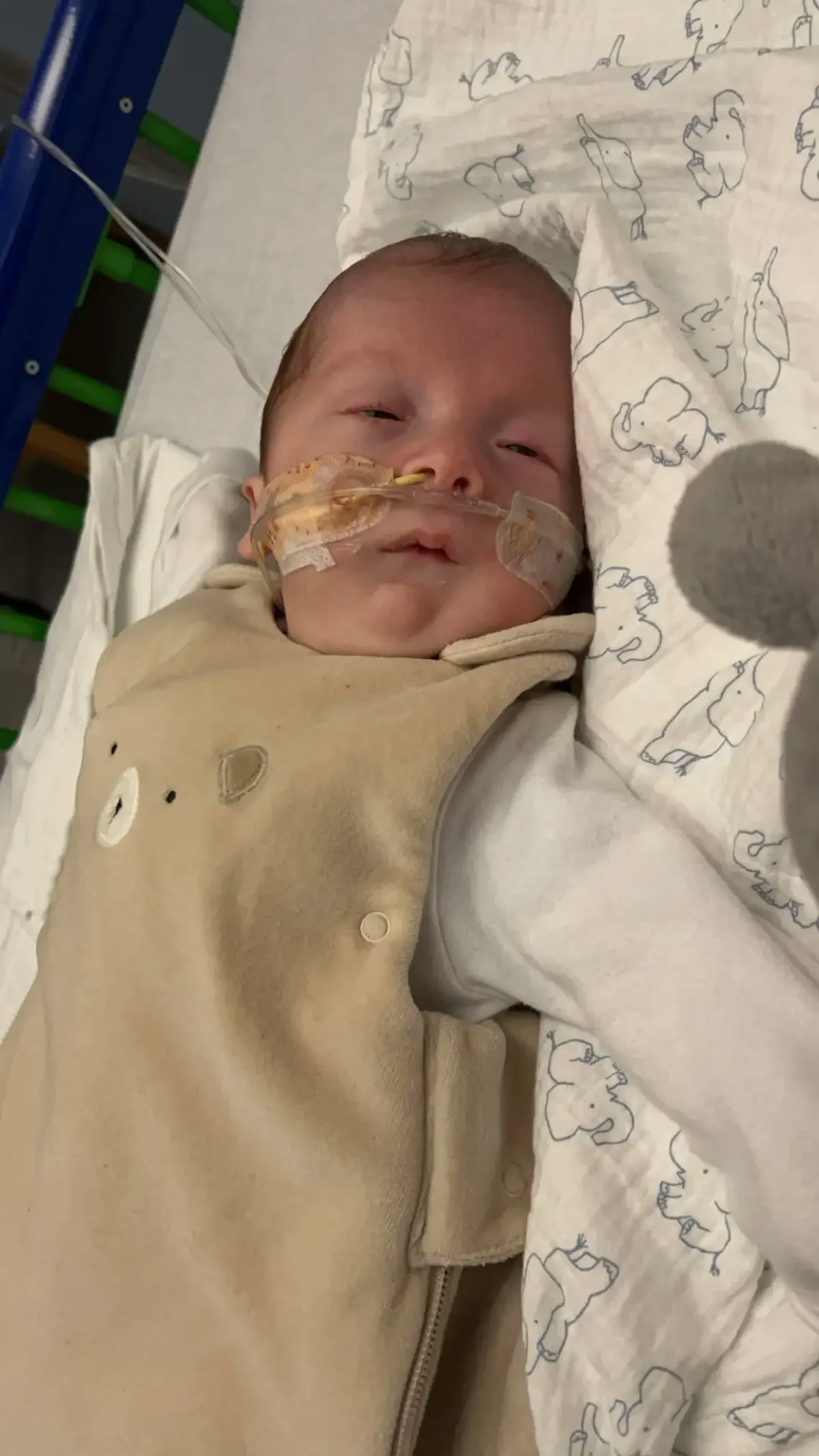 Bebê Davi no hospital com sua mãe Adriana ao lado da incubadora